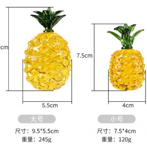 黄水晶菠萝摆件如意凤梨玄关酒柜桌摆饰品开业礼品创意琉璃工艺品